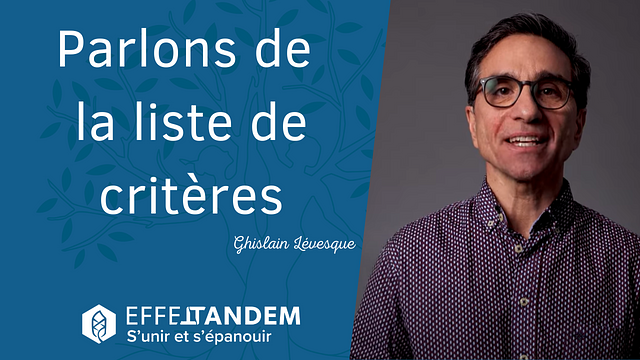 Parlons de la liste de critères